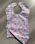 Licornes arc-en-ciel _ Bavette imperméable évolutive 5 à 12 mois