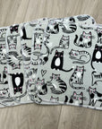 Débarbouillette de flanelle: chats gris