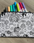 Dinos et licornes - Étui à crayons à colorier , imperméable