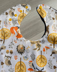 Animaux de la forêt fond beige _ Bavette imperméable évolutive 5 à 12 mois