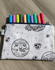 Espace - Étui à crayons à colorier, imperméable