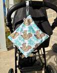 Sac imperméable, format moyen: fleurs grises