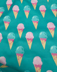 Cornets crème glacée turquoise _ Bavette imperméable évolutive 5 à 12 mois