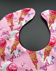 Cornets roses _ Bavette imperméable évolutive 1 à 4 ans