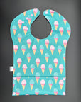 Cornets crème glacée turquoise _ Bavette imperméable évolutive 5 à 12 mois