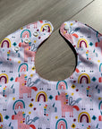 Licornes arc-en-ciel _ Bavette imperméable évolutive 5 à 12 mois