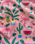 Sac imperméable, format moyen : flamants cactus
