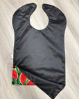 Bavette imperméable évolutive 1 à 4 ans : noire et melons
