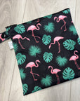 Sac imperméable, format sandwich avec ganse : flamants roses