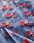 Camions de pompiers _ Bavette imperméable évolutive 5 à 12 mois