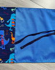 Napperon à lunch imperméable : dinos bleus