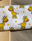 Lingettes / essuie tout / serviettes de table en flanelle : girafes