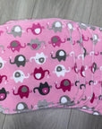 Débarbouillette de flanelle : éléphants roses