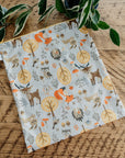 Grand sac imperméable wetbag : animaux de la forêt fond beige