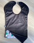 Bavette imperméable évolutive 1 à 4 ans :  noire et tipis