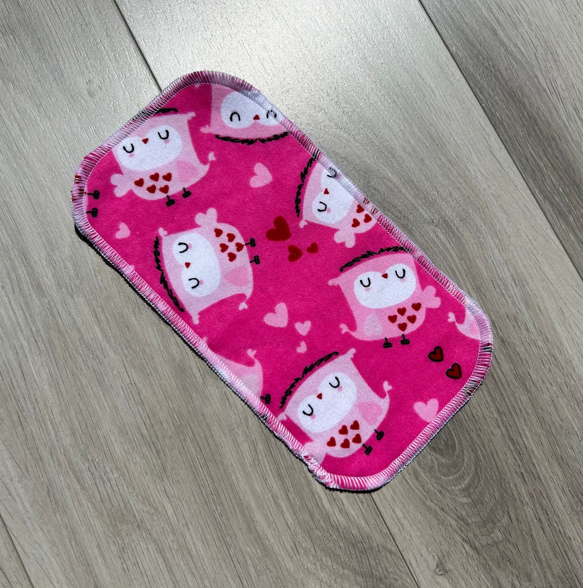 Papier toilette lavable :  hiboux roses