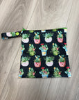 Sac imperméable, format sandwich avec ganse : plantes et cactus