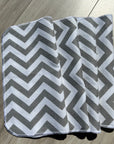 Lingettes / essuie tout/ serviettes de table en flanelle : chevron gris blanc