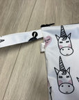 Grand sac imperméable wetbag : licornes et cœurs