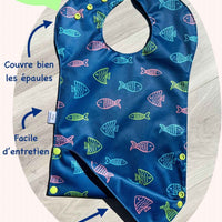 Bavette imperméable évolutive 1 à 4 ans :  Lapins et hérissons