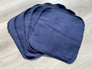 Lingettes / essuie tout / serviettes de table en flanelle : bleu marine unie
