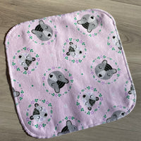 Lingettes / essuie tout / serviettes de table en flanelle : ourses fleurs